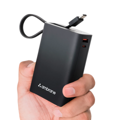 Ambrane MiniCharge -20 (20000mAh Fast Charging 22.5w  Power Bank with in-Built Cable)