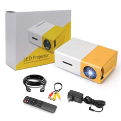 Pro Mini Portable LED Projector with Multiple Interfaces Like AV, Audio, USB, HDMI, Micro SD, Film Projector for Children's, Home Cinema, Compatible with Smartphone/Laptop/PS4/Firestick A1