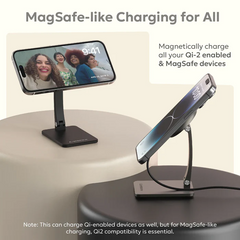 Ambrane AerosynQ S1 Wireless Charger Foldable Mag-safe & Mobile Stand