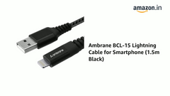 Ambrane BCL-15 Lightning Cable for Smartphone (1.5m Black)