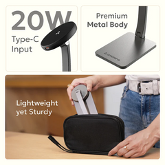 Ambrane AerosynQ S1 Wireless Charger Foldable Mag-safe & Mobile Stand