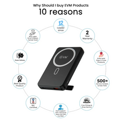 EVM EnMag Ace P0301 10000mAh Power Bank – 15W Wireless Charging, 22.5W Fast Charging, MagSafe Compatible