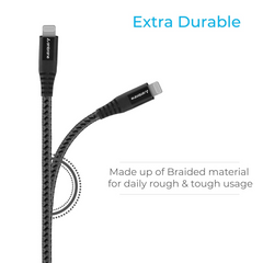 Ambrane BCL-15 Lightning Cable for Smartphone (1.5m Black)