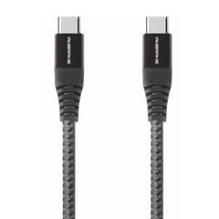 Ambrane Unbreakable 60W Fast Charging 1.5M Braided Type C to Type C Cable for Smartphones, Tablets, Laptops & Other Type C Devices, PD Technology, 480Mbps Data Sync (RCTT15, Black)