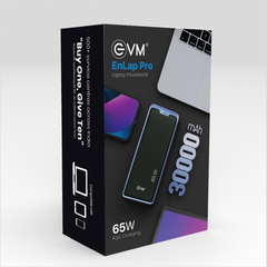 EVM EnLap Pro 30000 mAh Laptop Power Bank with 65W Fast Charging, Dual Input/Output, LED Indicators