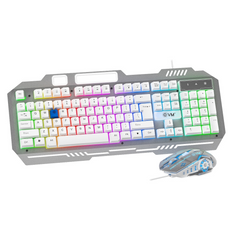 EVM EnClaw Wired Gaming Keyboard and Mouse Combo - RGB Backlit - 7200 DPI Adjustable Gaming Mouse - Strong Metallic Build with Braided Cable (EVM-WDKM-612-S)
