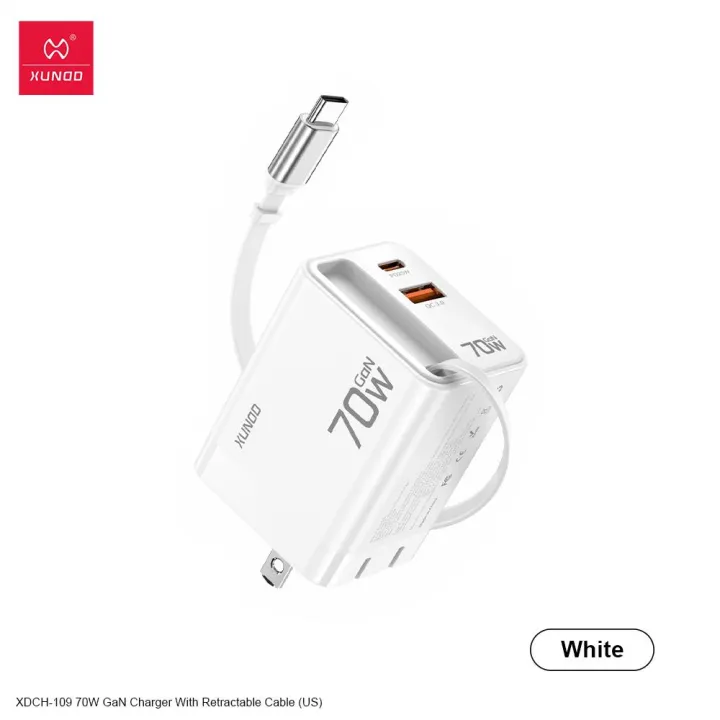XUNDD XDCH-109 70W GaN Charger with Retractable Cable XUNDD XDCH-109 70W GaN Charger with Retractable Cable