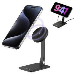 Ambrane AerosynQ S1 Wireless Charger Foldable Mag-safe & Mobile Stand