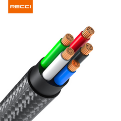 RECCI RTC-P21CL PD 20W FAST CHARGING CABLE 1.2M - BLACK( TYPE-C TO LIGHTNING)