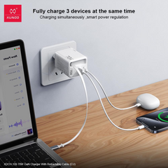 XUNDD XDCH-109 70W GaN Charger with Retractable Cable