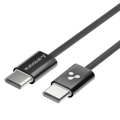 Ambrane 60W Type-C to Type-C Fast Charging Cable for Smartphones, Tablets, Laptops, iPhone 15 & other Type C devices, PD Technology, 480Mbps Data Sync, 1.2M (ABCC-60, Black/White)