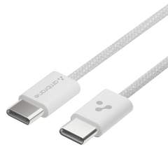 Ambrane 60W Type-C to Type-C Fast Charging Cable for Smartphones, Tablets, Laptops, iPhone 15 & other Type C devices, PD Technology, 480Mbps Data Sync, 1.2M (ABCC-60, Black/White)