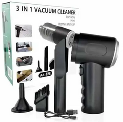 3 In 1 Mini Wireless Vacuum Cleaner With Air Blowing Cordless Vacuum Cleaner with Anti-Bacterial Cleaning (Black)