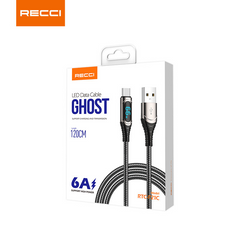 RECCI RTC-P21C 6A TYPE-C FAST CHARGING CABLE 1.2M - BLACK (USB TO TPYE-C)