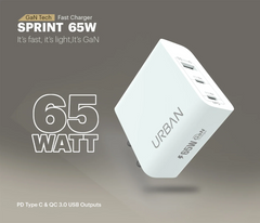 URBAN Sprint 65w GaN Fast Charger ( supports Laptops Charging )