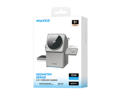 MAXCO Geometry Qi2 3in1 Wireless Charger Compatible for iPhone, Apple Watch & Apple Airpods