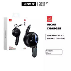 XUNDD XDCH-094 60W PD Fast Car Charger with Retractable Cable