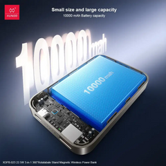 XUNDD Fashion Fast Charging 22.5W 3-in-1 360°Rotatabale Stand Magnetic Wireless Power Bank 10000mAh for Phone Earphone Watch