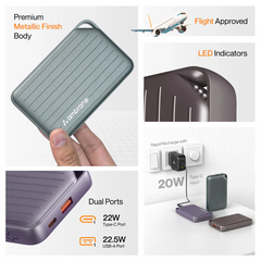 Ambrane Line 10 - 10000mAh Small Fast Charging Pocket Power Bank
