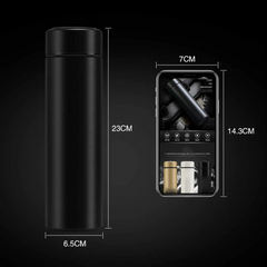 LED Temperature Display Water Bottle, Double Wall Vacuum Insulated, Stainless Steel Vacuum Flask, Smart Water Cup for Hot and Cold Drinks, 500ml, Black