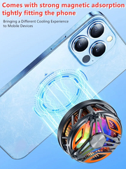 Memo CX07 Phone Cooler Cooling Fan Magnetic with Adjustable RGB Light - Frosty Phone Cooler for Gaming