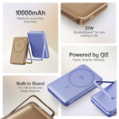 Ambrane AerosynQ MagSurge 10000mAh Qi2 Certified Magsafe Wireless Fast Charging Power Bank for iPhone