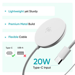 Ambrane AerosynQ B Fast Charging Magsafe Wireless Charger with Qi2