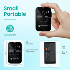 UNIVERSAL TRAVEL ADAPTER 20W PD 5V 2.4AMP