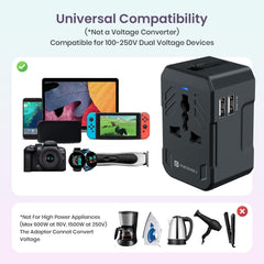 UNIVERSAL TRAVEL ADAPTER 20W PD 5V 2.4AMP