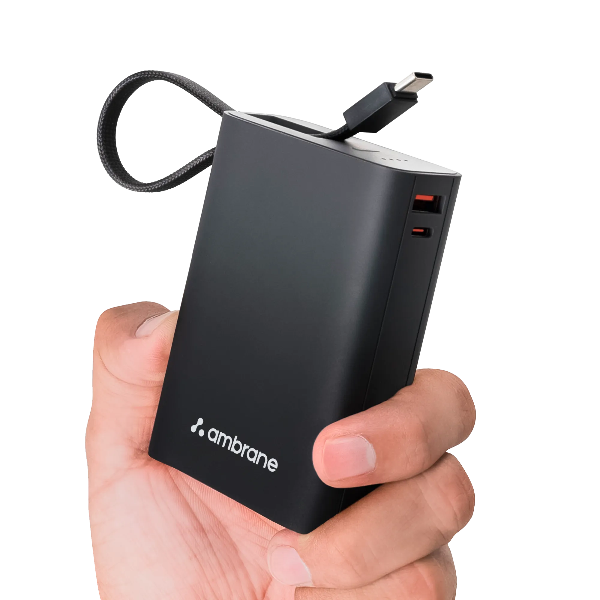 Ambrane MiniCharge -20 (20000mAh Fast Charging 22.5w  Power Bank with in-Built Cable)