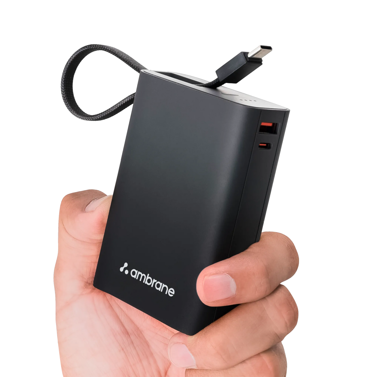Ambrane MiniCharge -20 (20000mAh Fast Charging 22.5w  Power Bank with in-Built Cable)