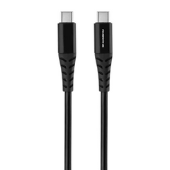 Ambrane Unbreakable 60W Fast Charging 1M Braided Type C to Type C Cable for Smartphones, Tablets, Laptops & Other Type C Devices, PD Technology, 480Mbps Data Sync (ACTT-11, Black)