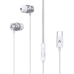 Ambrane Type-C Wired in Ear Earphones, 10Mm Bass Drivers, Inline Controls for Type C Smartphones, iPhone 15 & Laptop, 1.2M Braided Anti Tangle Wire with Mic for Clear Calling (Beatz T03, )