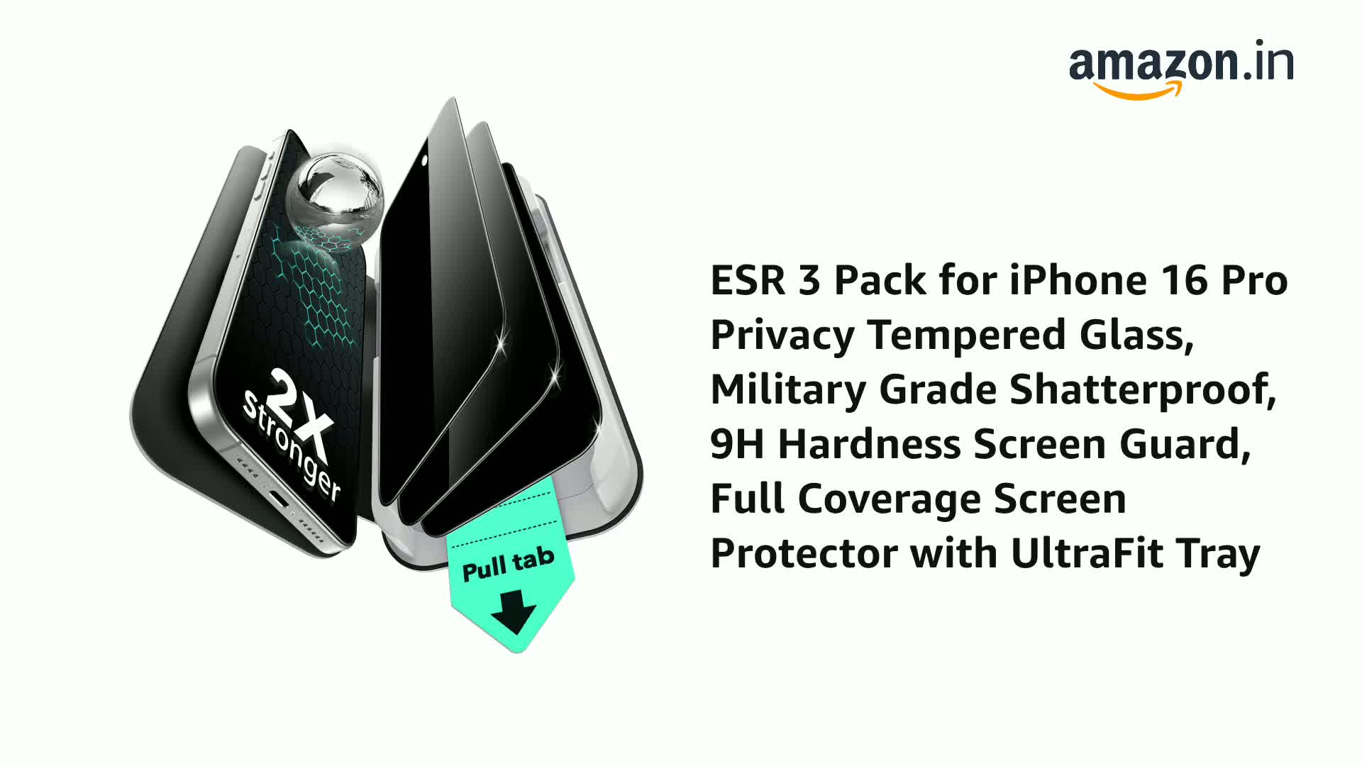 OOHI  Tempered Glass Guard for iPhone 17 siries , Privacy Screen Protector Anti-Spy, Full Coverage Protection  (Pack of 1)