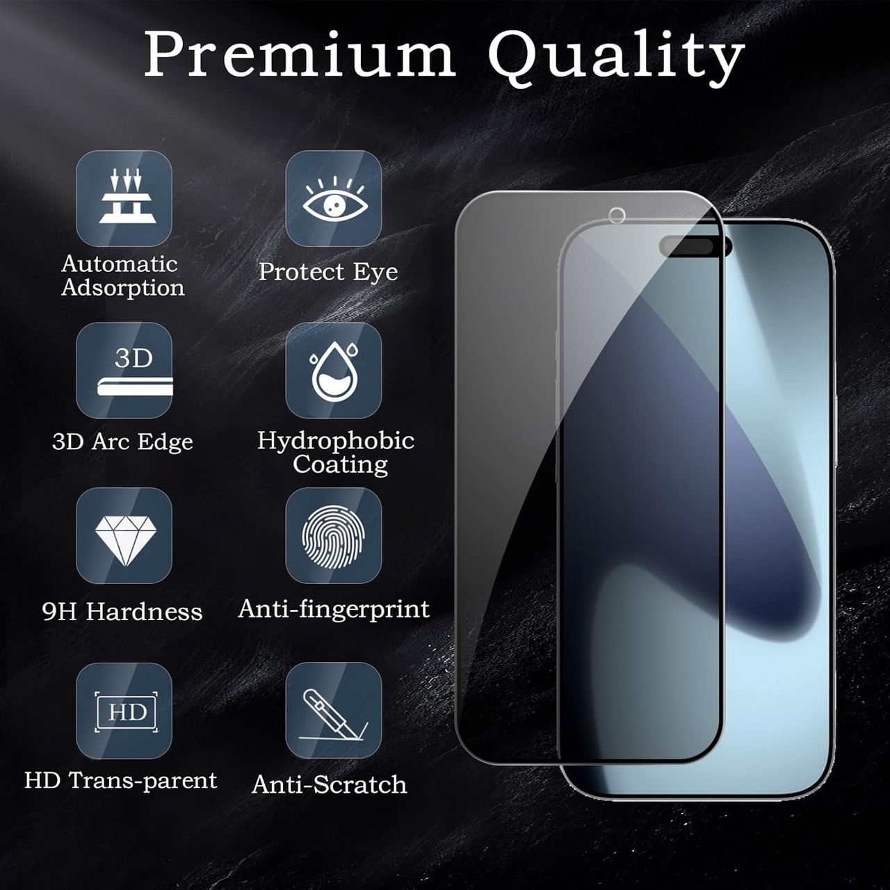 OOHI  Tempered Glass Guard for iPhone 17 siries , Privacy Screen Protector Anti-Spy, Full Coverage Protection  (Pack of 1)