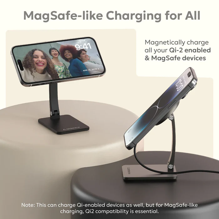 Ambrane AerosynQ S1 Wireless Charger Foldable Mag-safe & Mobile Stand
