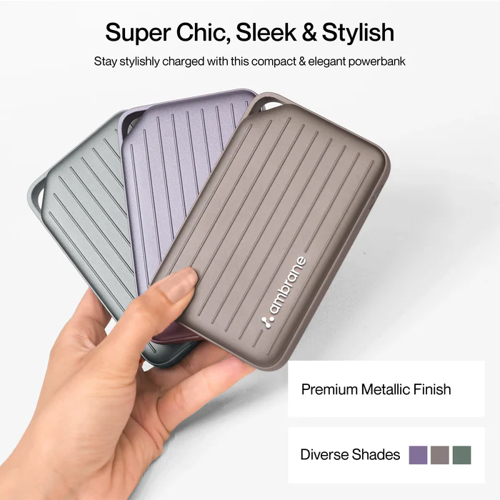 Ambrane Line 10 - 10000mAh Small Fast Charging Pocket Power Bank
