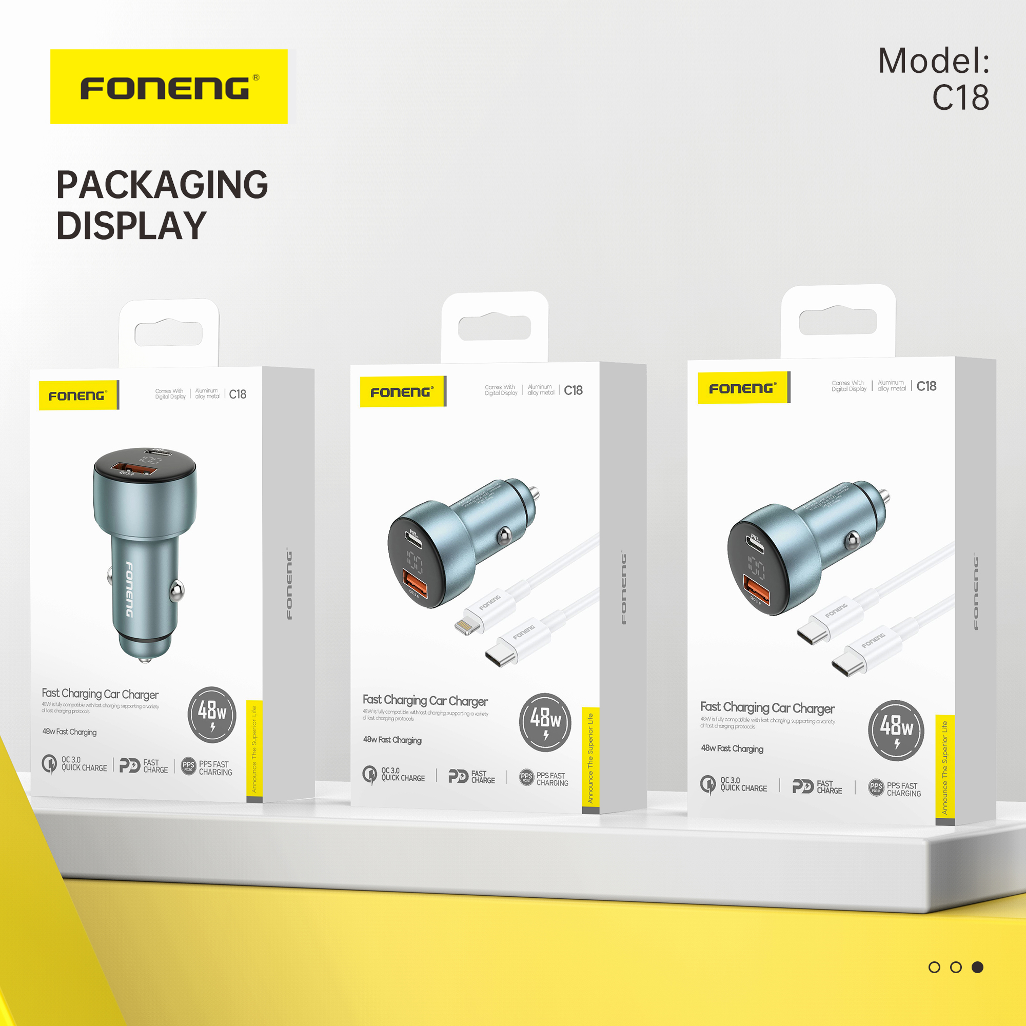 FONENG C18 A+C 2-Port Car Charger (48W)