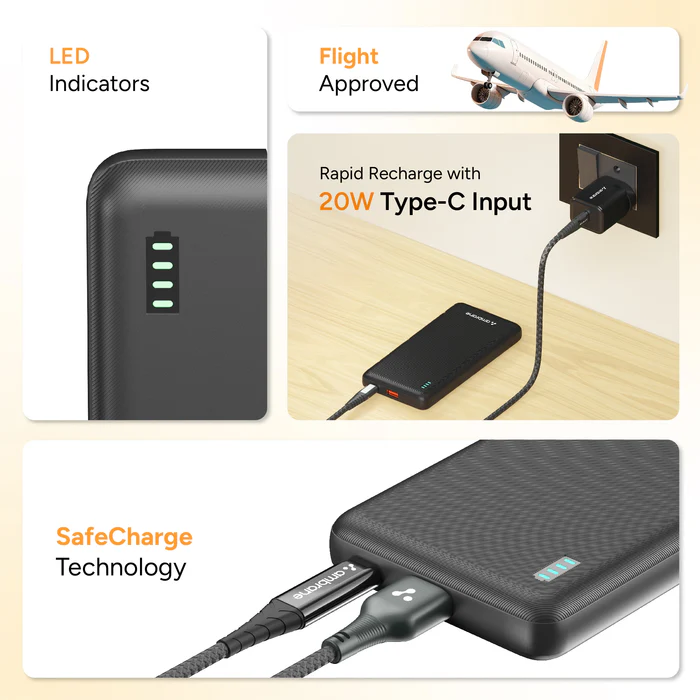 Ambrane Xtreme 10k (10000mAh Powerbank With 22.5w Boostedspeed)
