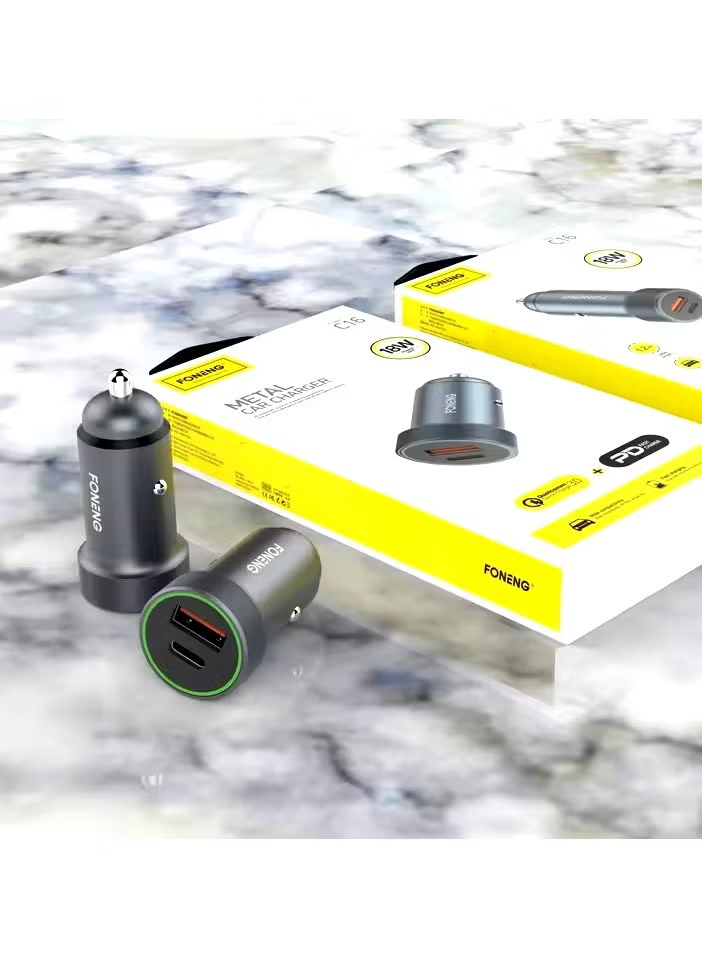 FONENG C16 A+C 2-Port Car Charger (30W)