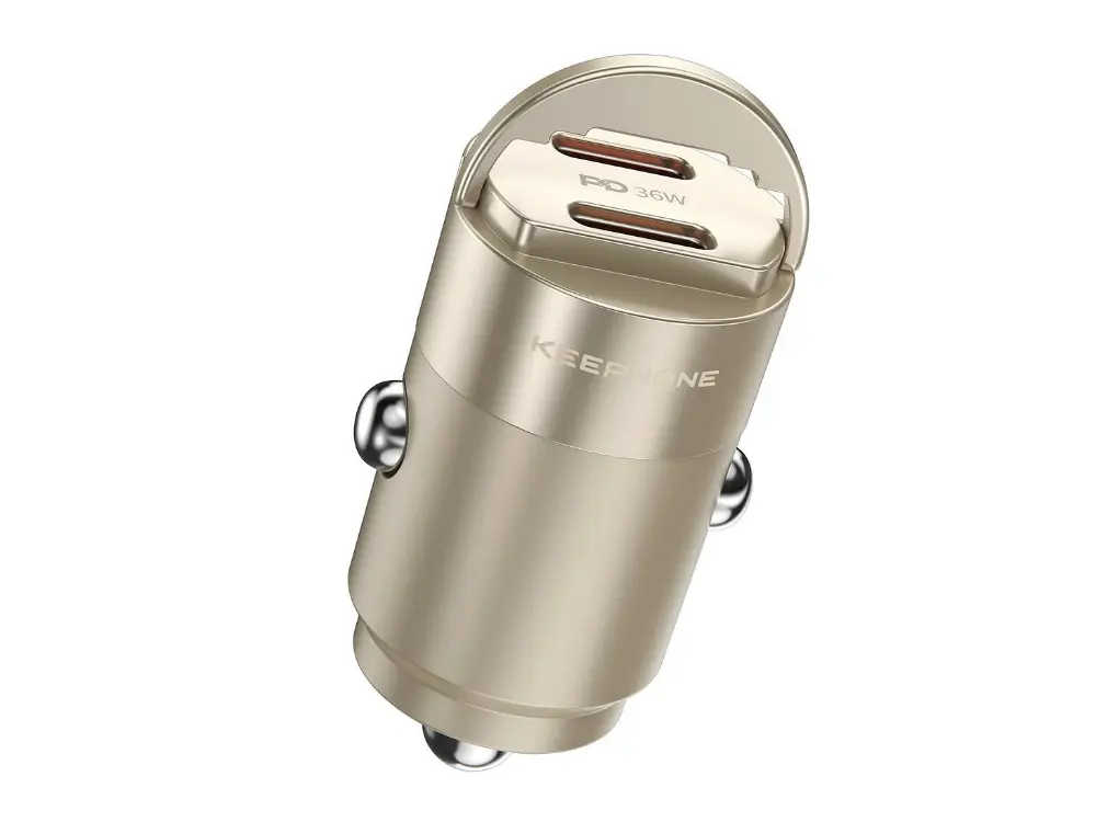 KEEPHONE CarVolt PD 36W Fast Car Charger / Compatible with Apple and Android. USB/Type-C ports