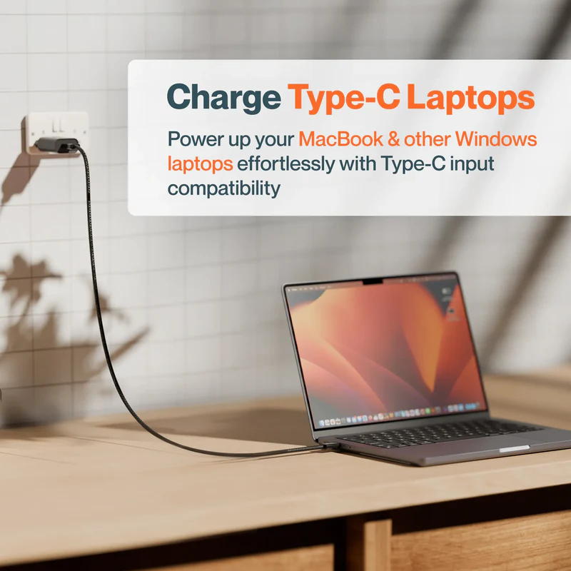 Ambrane 60W Type-C to Type-C Fast Charging Cable for Smartphones, Tablets, Laptops, iPhone 15 & other Type C devices, PD Technology, 480Mbps Data Sync, 1.2M (ABCC-60, Black/White)