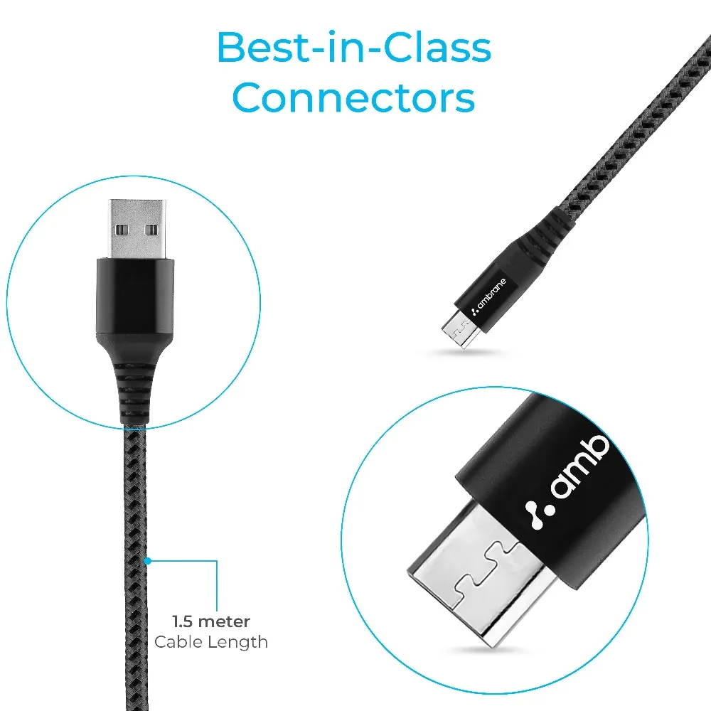 Ambrane BCM-15 Fast-Charging Micro USB Cable 1.5 Meter