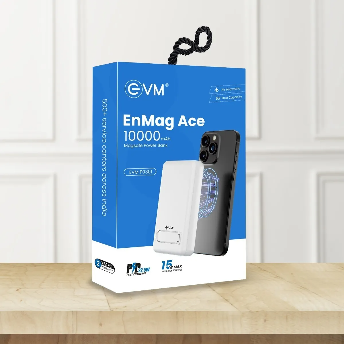 EVM EnMag Ace P0301 10000mAh Power Bank – 15W Wireless Charging, 22.5W Fast Charging, MagSafe Compatible