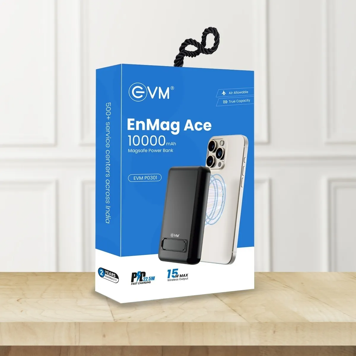 EVM EnMag Ace P0301 10000mAh Power Bank – 15W Wireless Charging, 22.5W Fast Charging, MagSafe Compatible