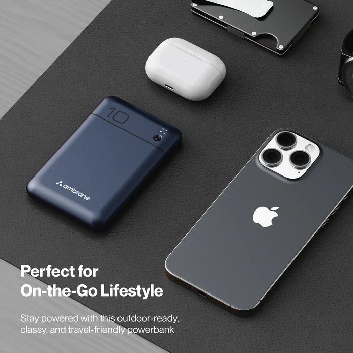 Ambrane Pocket Charge Powerbank 10000mAh 22.5w  Fast Charging