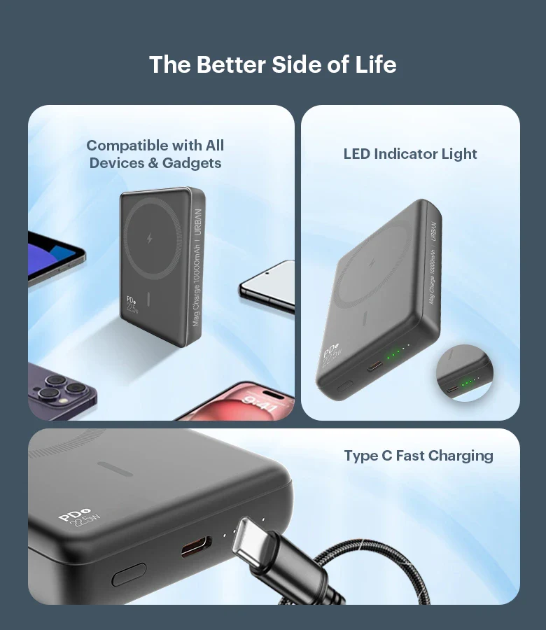 URBAN Mag Charge 22.5 Watt Fast Wireless Powerbank
