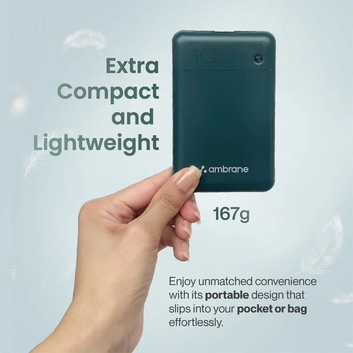 Ambrane Pocket Charge Powerbank 10000mAh 22.5w  Fast Charging