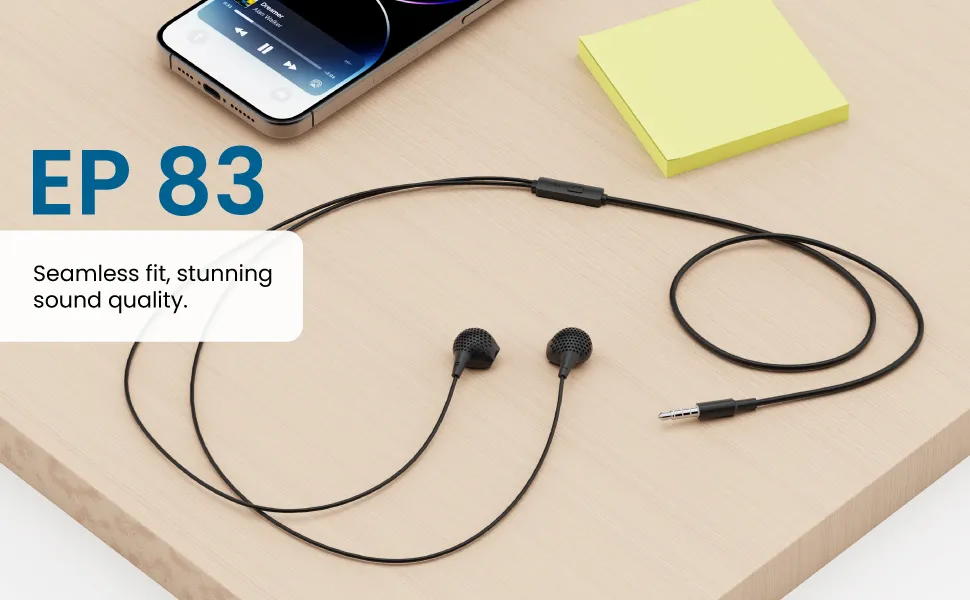 Ambrane Wired Earphones with Mic | 3.5Mm Audio Jack | 14Mm Driver for HD Sound & Deep Bass | Tangle-Free 1.2M Cable | in Ear Comfort Fit | Compatible with Mobiles, Tablets, Laptops, Pcs (EP-83 Green)