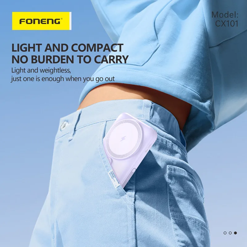 Foneng CX101 10000mAh Magnetic Wireless Power Bank (15W)